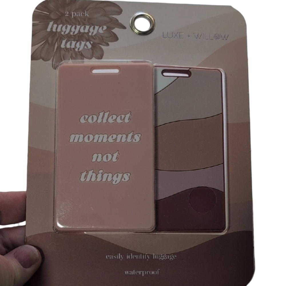 Luxe + Willow Pink and Brown Luggage Tags